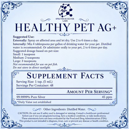 HEALTHY PET AG+ - Ionic Nano Silver Pet Care