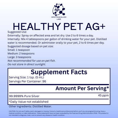HEALTHY PET AG+ - Ionic Nano Silver Pet Care