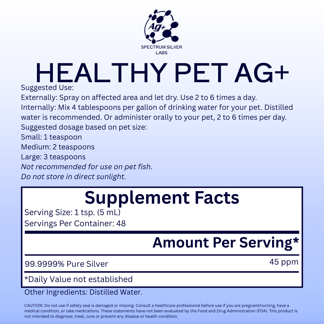 HEALTHY PET AG+ - Ionic Nano Silver Pet Care